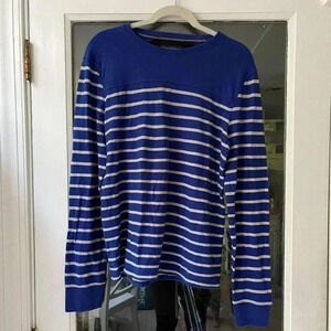 BANANA republic mens blue striped sweater size M